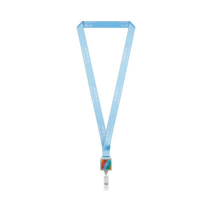 ML1170 Cordon en polyester sublimé avec enrouleur de badge de forme carrée. publicitaire personnalisé - vue 10