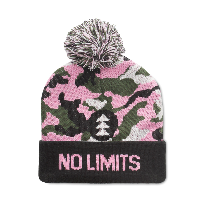 MW1010 Bonnet en acrylique à motif jacquard personnalisé avec pompon. publicitaire personnalisé - vue 10