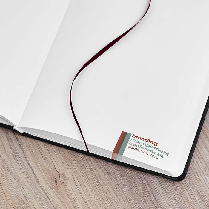 HAPUA5 Carnet A5 à couverture rigide en cuir PU avec feuilles à votre motif. publicitaire personnalisé - vue 11