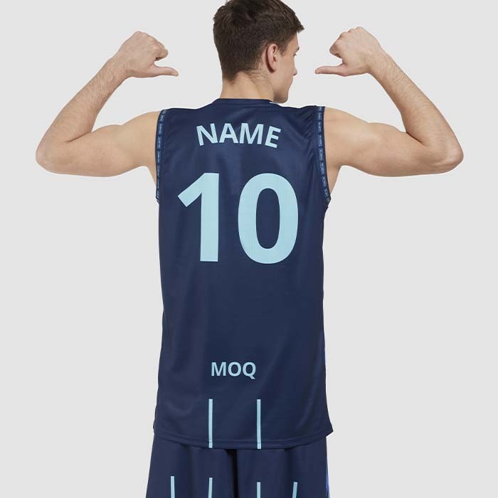 Maillot de basket-ball à col rond sublimé Premier. publicitaire personnalisé - vue 13
