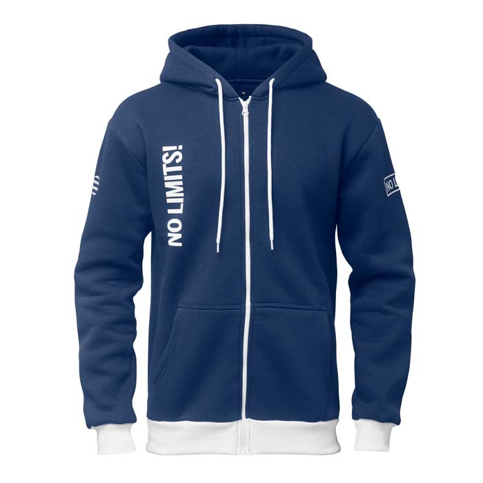 Sweat à capuche unisexe zippé sur mesure coupe moderne.