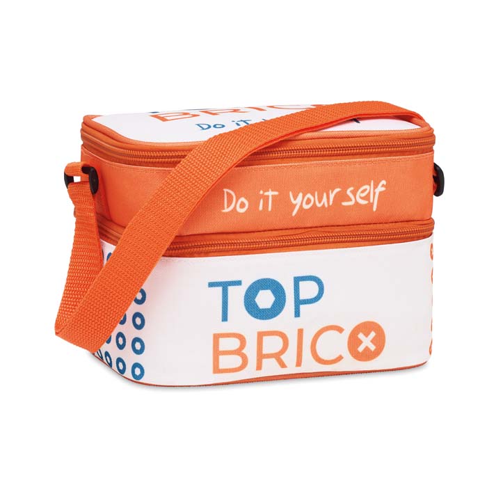 Lunchbag isotherme de petit format, 2 épaisseurs, design en quadri. publicitaire personnalisé - vue 1