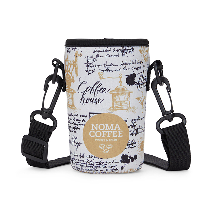 Porte-verre en néoprène sublimé.