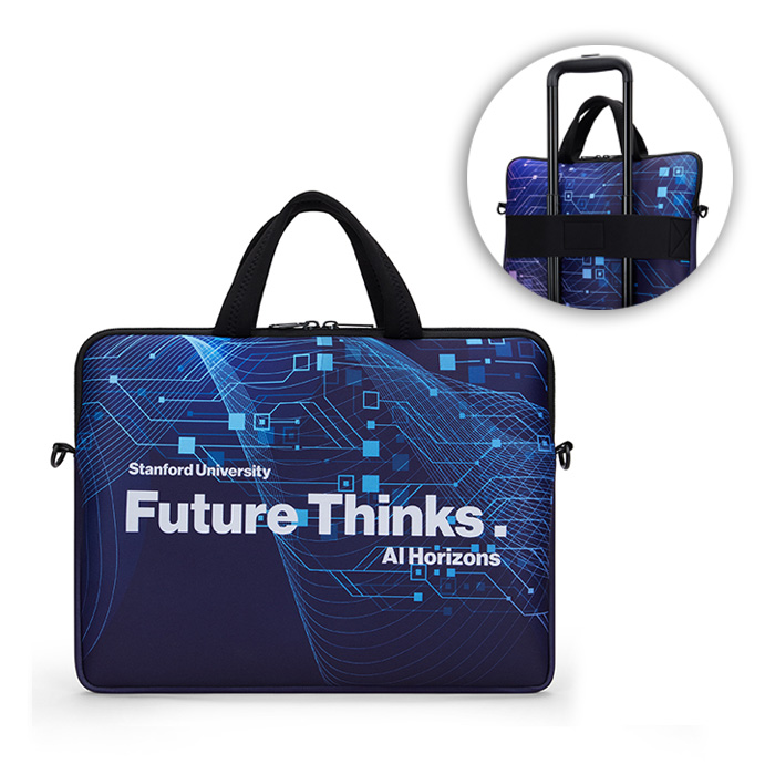 Housse pour ordinateur portable avec fermeture éclair et pochette pour trolley.