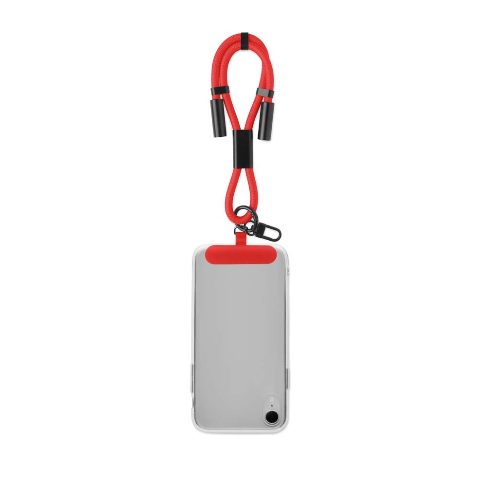 Câble de charge ajustable de type C à C, 60W, support de téléphone à sangle courte.