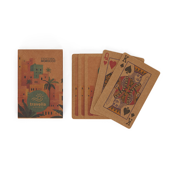 54 Cartes de jeu recyclées, votre dessin sur 1 face. publicitaire personnalisé - vue 1