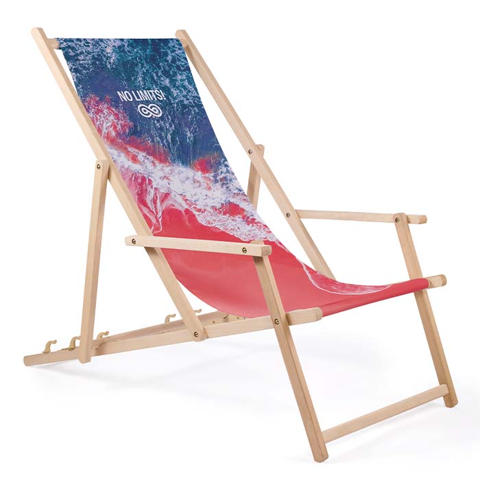 Chaise longue avec accoudoirs et housse amovible (sublimée)