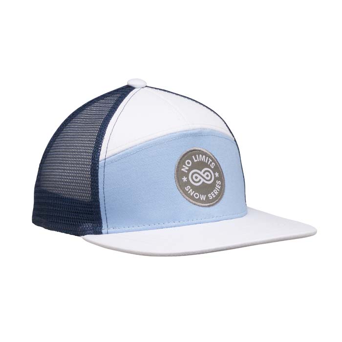 Casquette à visière plate en coton sergé avec dos en maille.