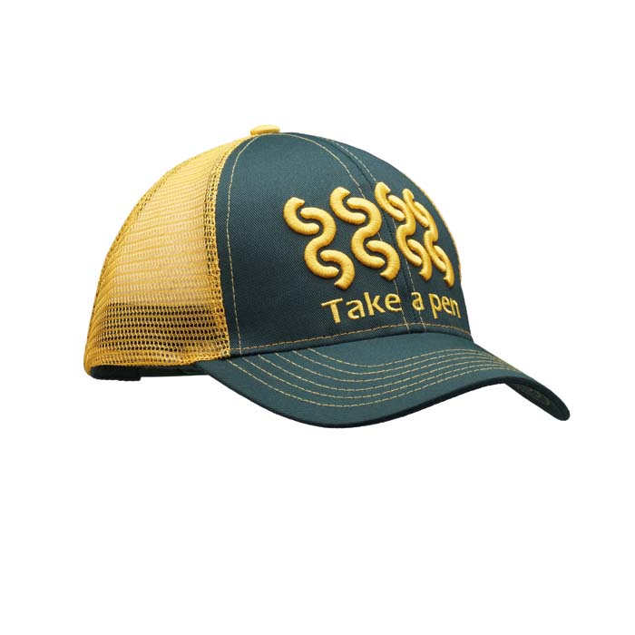 Casquette trucker 6 pans à profil moyen.