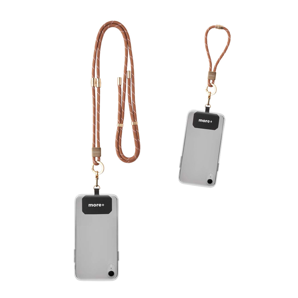 Bandoulière et dragonne pour téléphone 2-en-1 bicolore. publicitaire personnalisé - vue 1