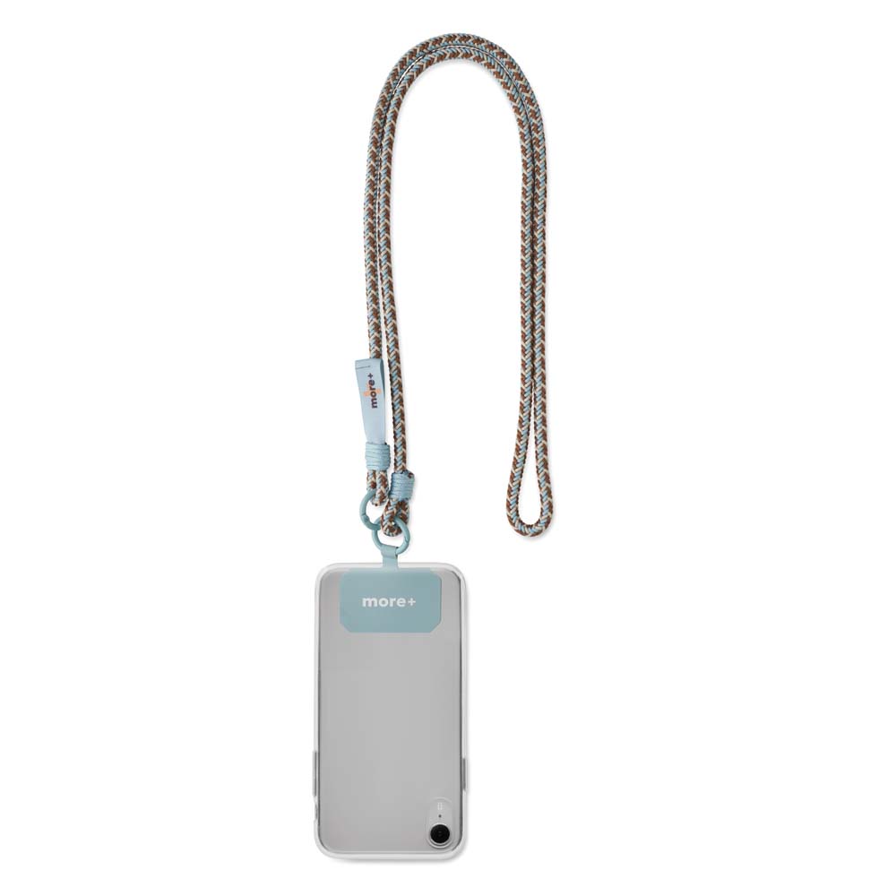 Lanière de téléphone en bandoulière tricolore avec deux mousquetons