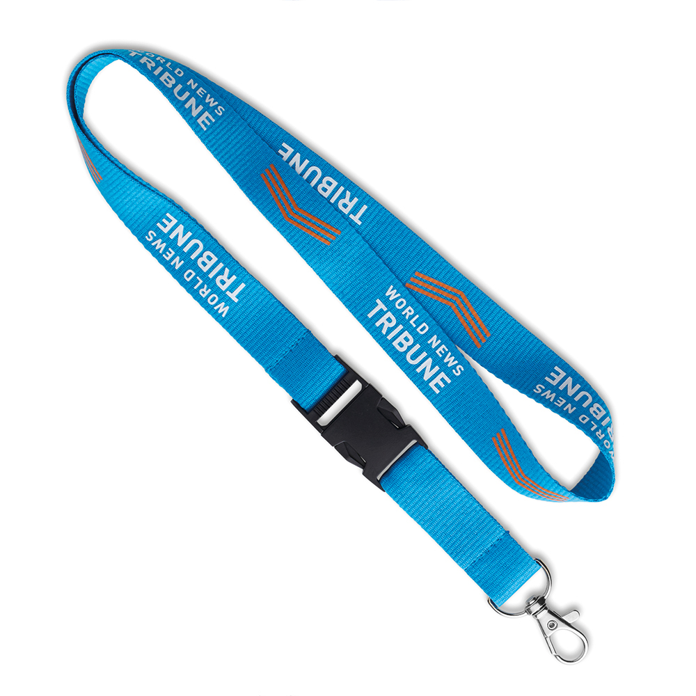 Lanyard RPET avec boucle et impression 1 couleur sur 1 côté.