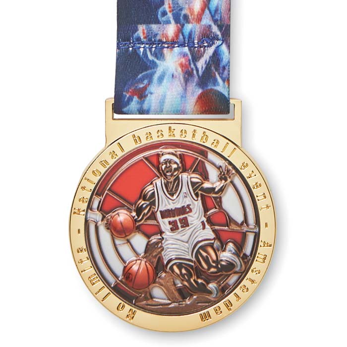 Médaille en alliage de zinc imprimée aux UV (≤ 25cm2).