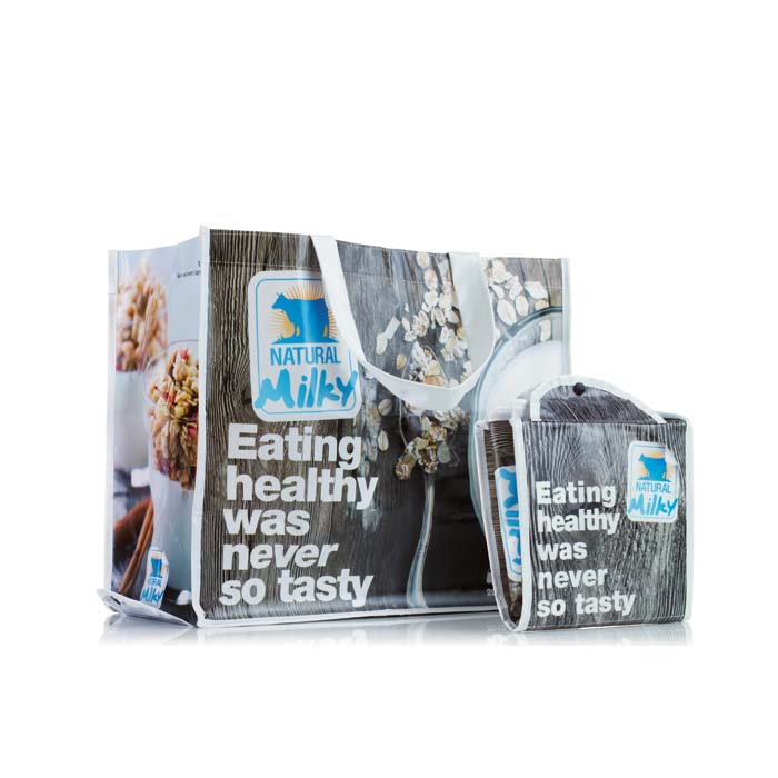 MO4240 Sac shopping pliable Dimensions: 40x35x20cm. publicitaire personnalisé - vue 1