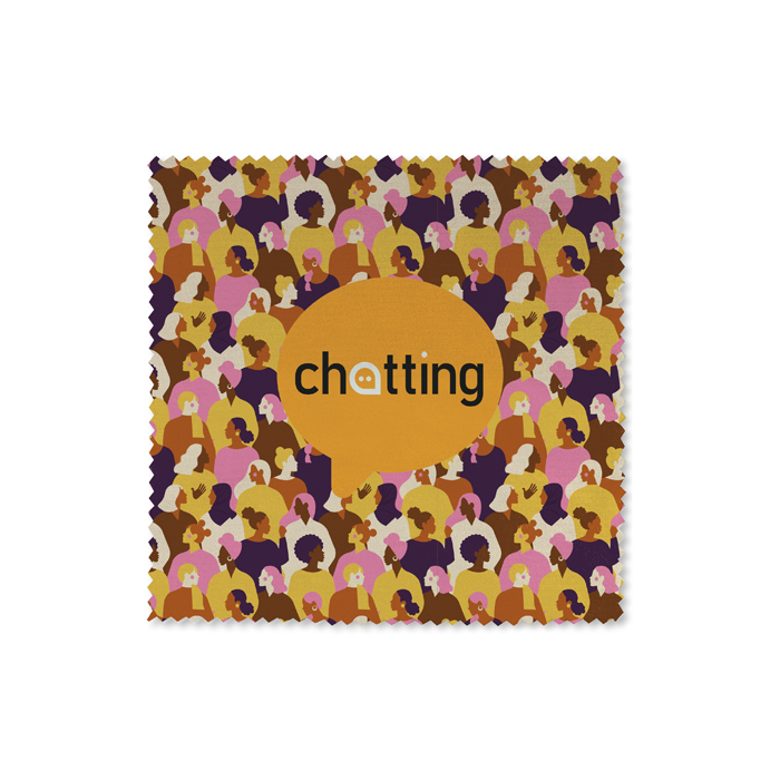 Lingette en RPET en quadri (12x12cm).