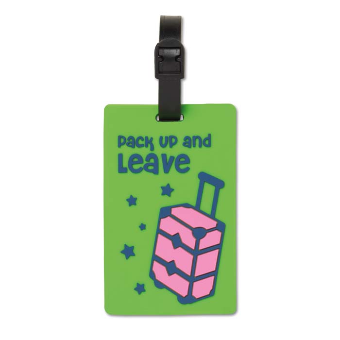 Etiquette à bagage en PVC grand modèle. Size: 65(w)x104(h) mm.