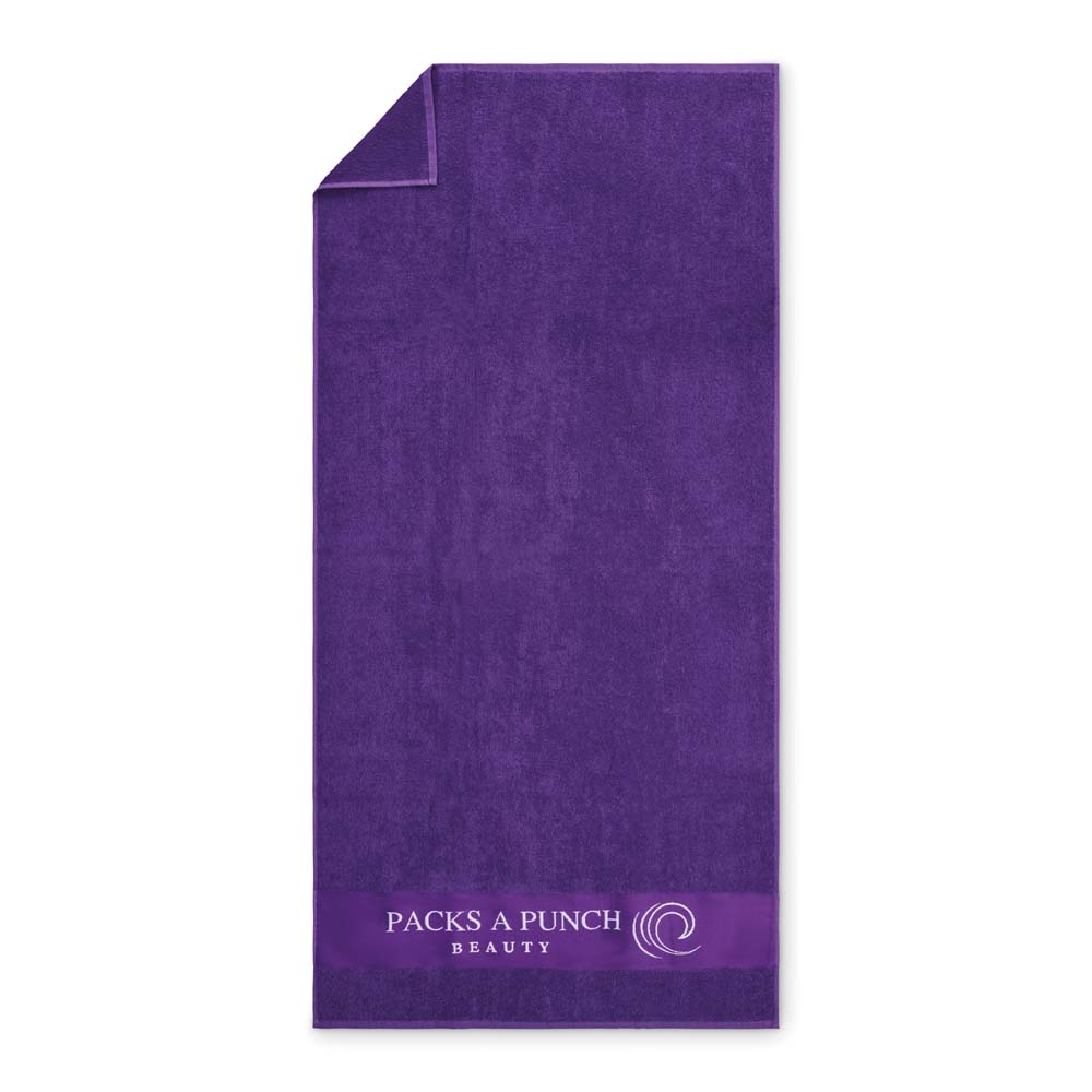 MT4016 Serviette de plage en coton avec bordure tissée jacquard (350 ou 400 g/m²) publicitaire personnalisé - vue 1