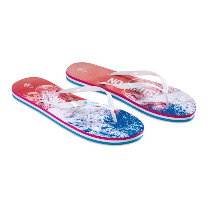 MU5003 Tongs de plage à trois couches et multicolores : laissez les empreintes de vo... publicitaire personnalisé - vue 1