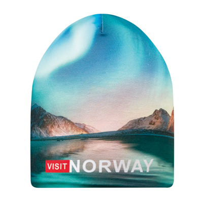 Bonnet imprimé en quadri sur toute la surface , double épaisseur en 100% polyester 190g/m². Taille unique.