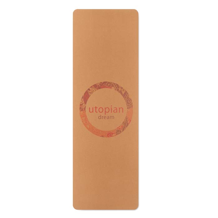 Tapis de yoga en quadri 100% liège et caoutchouc. publicitaire personnalisé - vue 1
