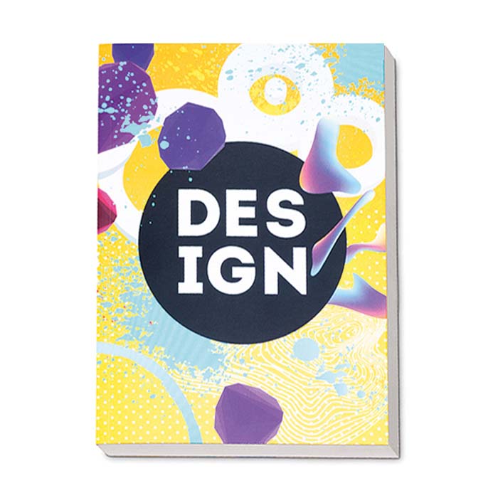 Carnet A5 à couverture souple avec feuilles personnalisées.