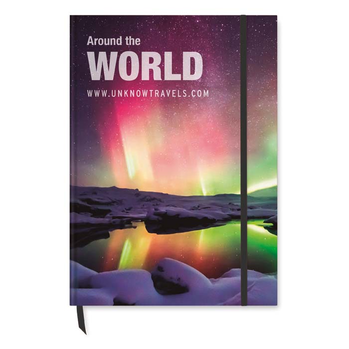 Cahier A4 à couverture souple en papier avec feuilles personnalisées.