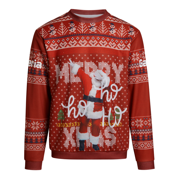 Pull-over de Noël unisexe imprimé dans votre design unique en couleur (image photo).