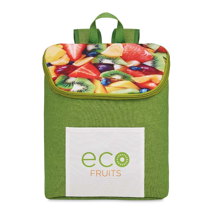 Sac à dos isotherme avec couvercle en couleur et poche frontale. publicitaire personnalisé - vue 1