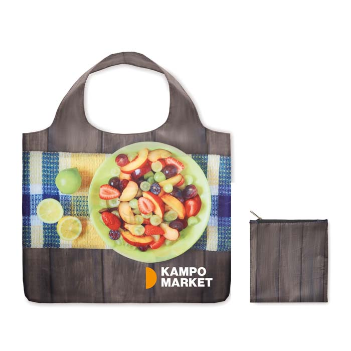 Sac shopping XL pliable  en rPET avec pochette.