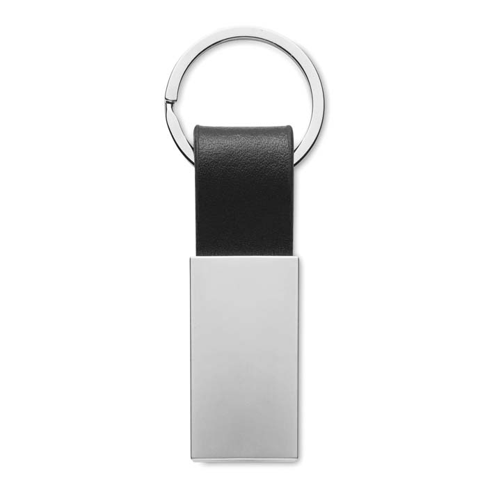 Porte-clés en PU avec plaque métallique personnalisée