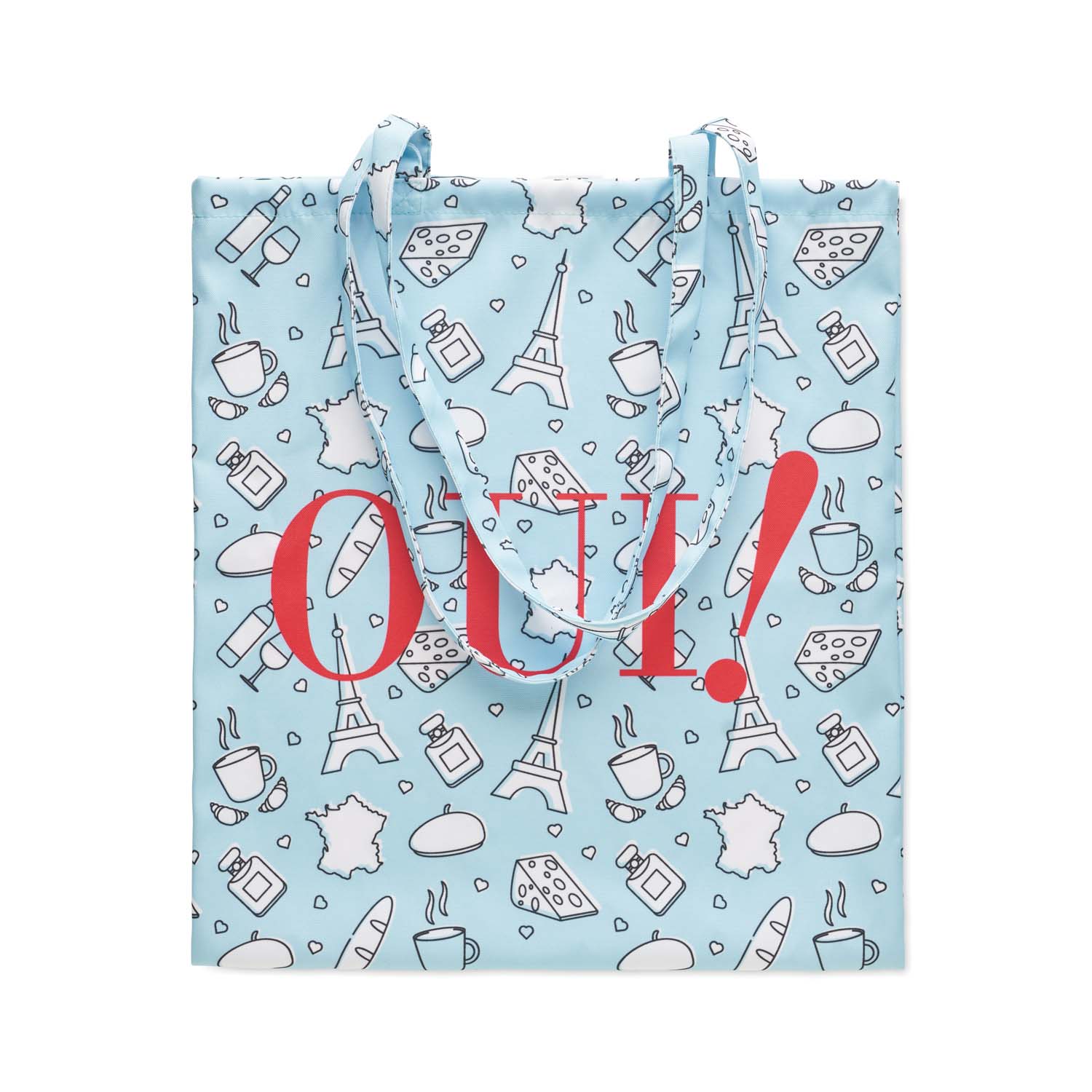 Tote bag en RPET sublimé. Taille : 38x42cm. Anses longues : 70x2cm. publicitaire personnalisé - vue 2