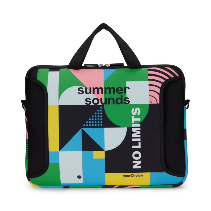 Pochette pour ordinateur portable en néoprène sublimé avec fermeture éclair. publicitaire personnalisé - vue 2