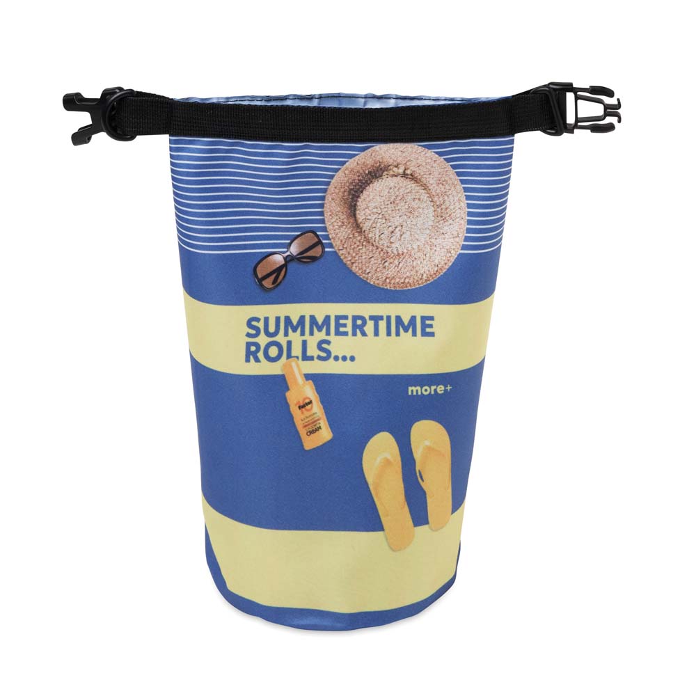 Sac étanche de 1,5 L en PET recyclé, avec sangle d’épaule en option. publicitaire personnalisé - vue 2