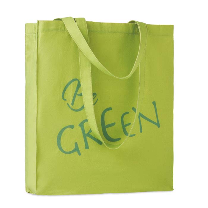 Sac en coton 140 g/m² avec soufflet et longues anses. publicitaire personnalisé - vue 2