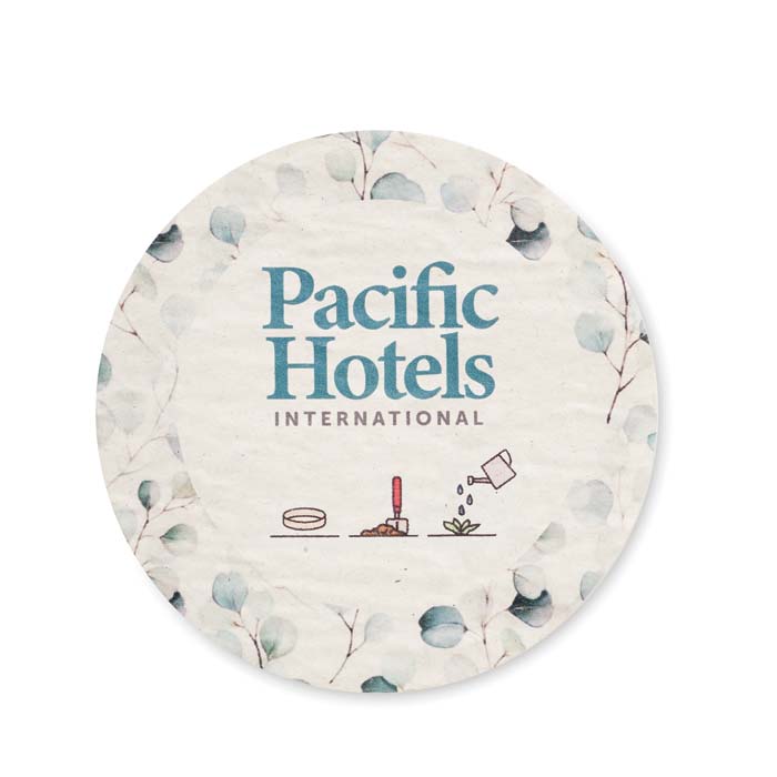 Sous-verres en papier semences imprimés en quadri. publicitaire personnalisé - vue 2