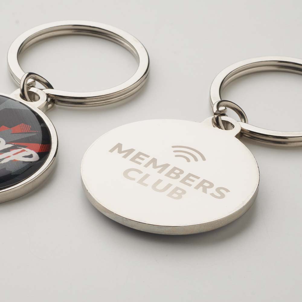 Porte-clés NFC bombé en fer de forme ronde publicitaire personnalisé - vue 2