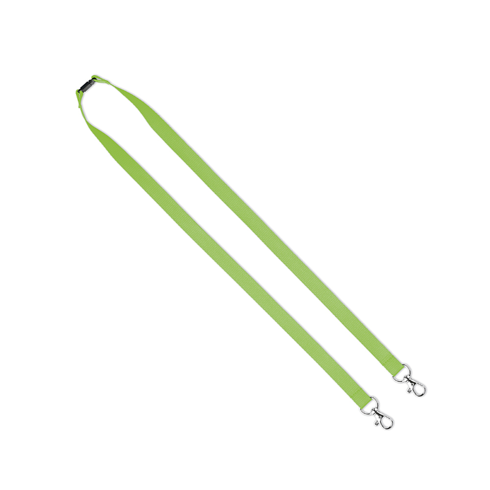 Lanyard avec 2 clips et impression en 1 couleur sur 1 côté. publicitaire personnalisé - vue 2