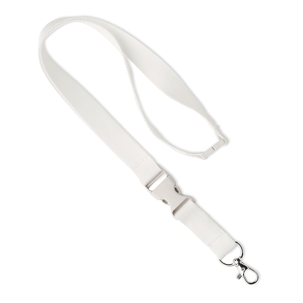 ML1037 Lanyard en coton biologique avec boucle et impression 1 cl sur 1 côté. publicitaire personnalisé - vue 2