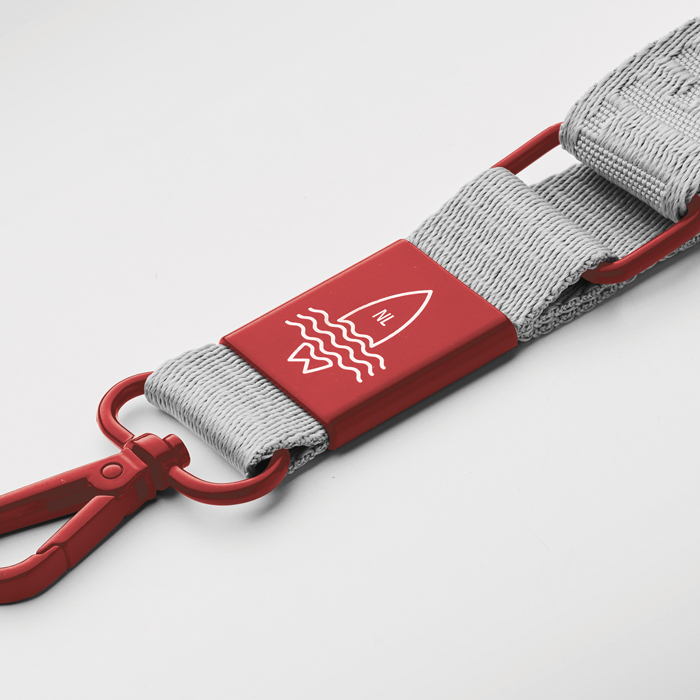 Cordon pour téléphone avec plaque métallique pour la gravure du logo. publicitaire personnalisé - vue 2