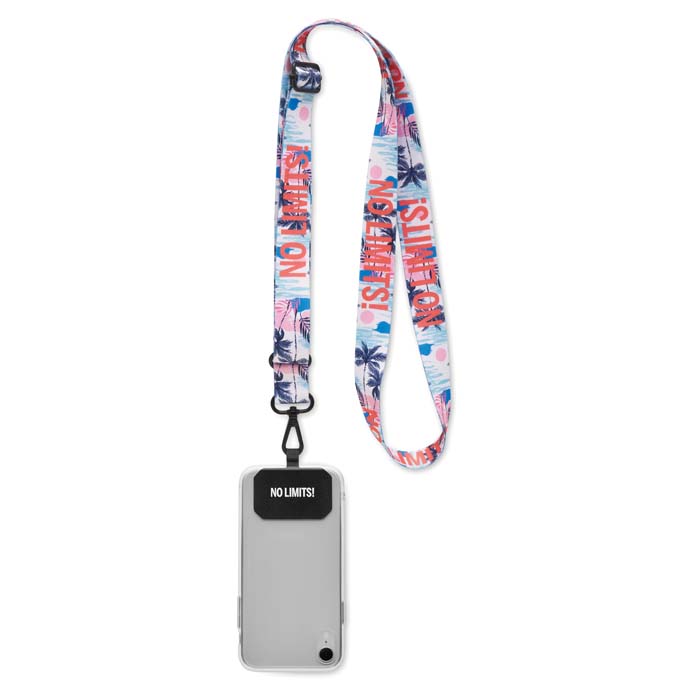 Cordon porte-téléphone bandoulière sublimé sur 2 côtés. publicitaire personnalisé - vue 2