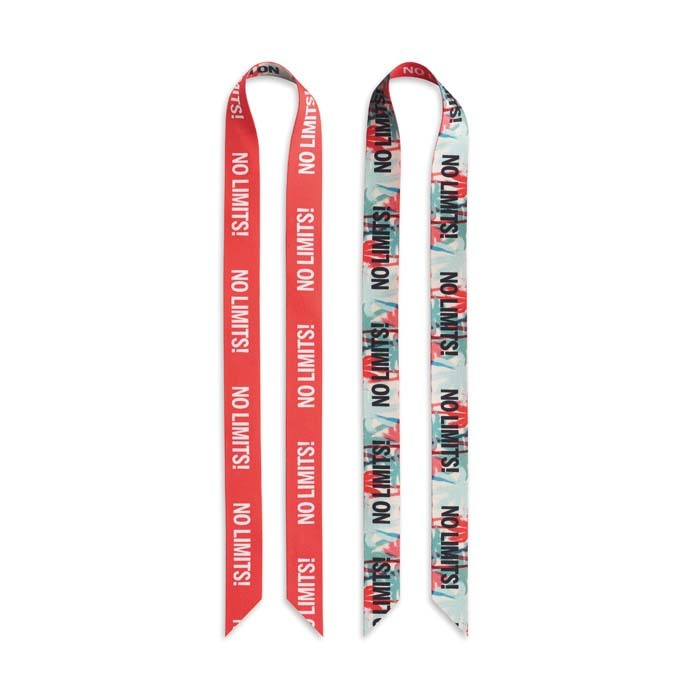Lanyard porte-badge en rPET sublimé sans crochets métalliques. publicitaire personnalisé - vue 2