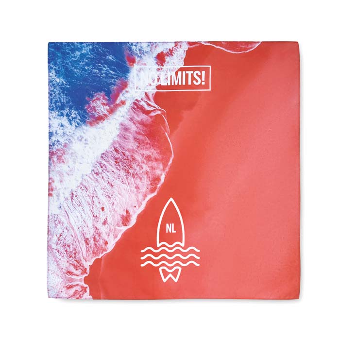 Bandana en polycoton en quadri. 52x52cm. publicitaire personnalisé - vue 2