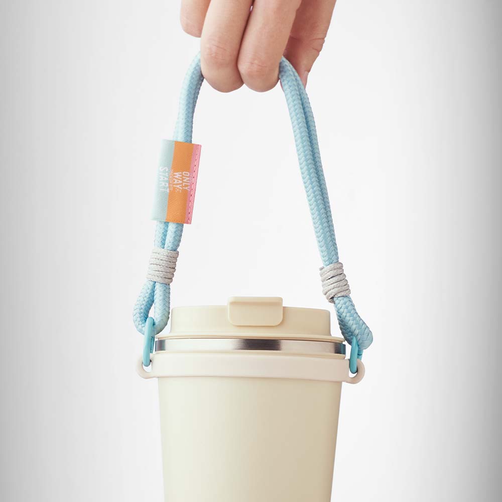 Porte-bouteille en corde avec étiquette logo selon votre design. publicitaire personnalisé - vue 2