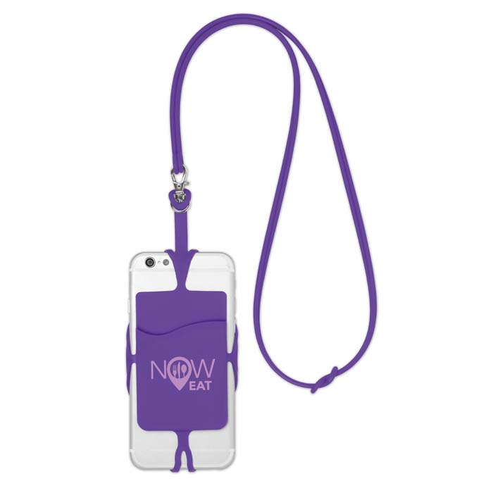 Support smartphone en silicone avec compartiment pour cartes. publicitaire personnalisé - vue 2