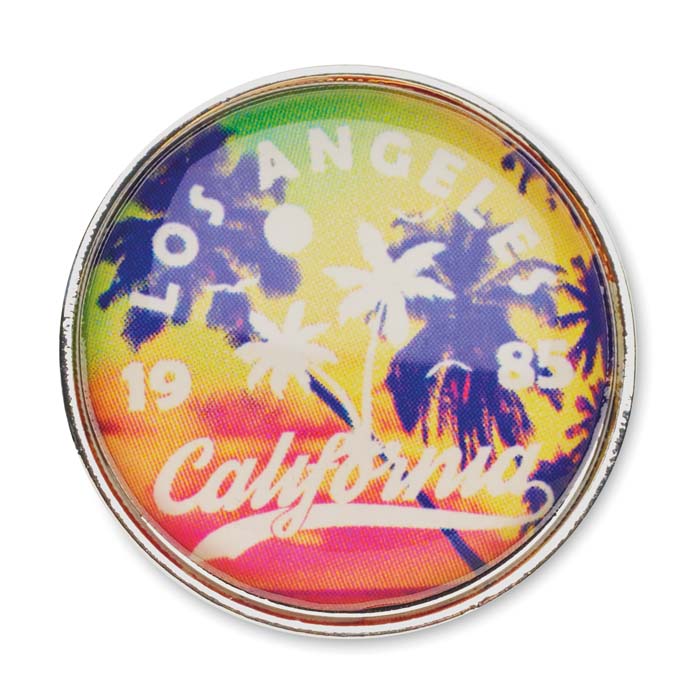 MPIN07 Pin's rond en métal avec doming publicitaire personnalisé - vue 2