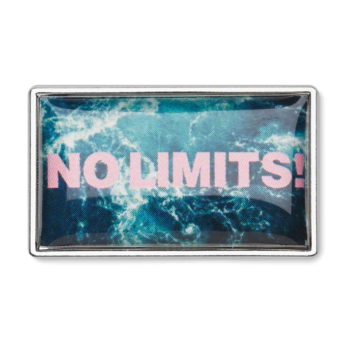 MPIN08 Pin's rectangulaire en métal avec doming publicitaire personnalisé - vue 2