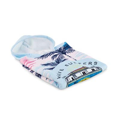 Serviette à capuche en polycoton (300 g/m²) imprimée en quadrichromie. publicitaire personnalisé - vue 2