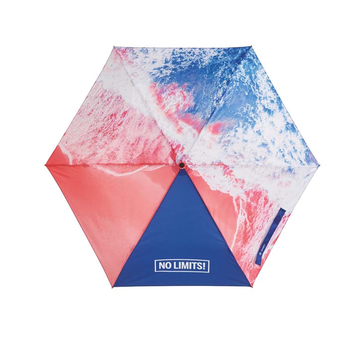 MU2008 Parapluie de poche avec motif en quadri (photo) sur tous les panneaux. publicitaire personnalisé - vue 2