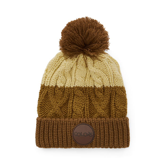 MW1021 Bonnet tressé avec bordures côtelées et pompon. Également disponible sans pom... publicitaire personnalisé - vue 2