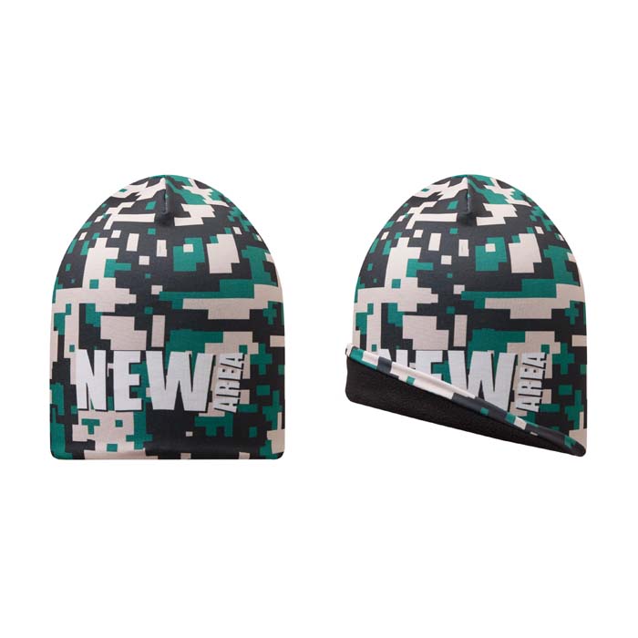 MW5004 Bonnet imprimé en quadri sur toute la surface , double épaisseur en 100% poly... publicitaire personnalisé - vue 2